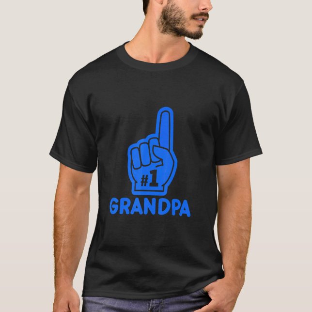 Mens Mens 1 Grandpa   Number One Father's Day 1  T-Shirt (Front)