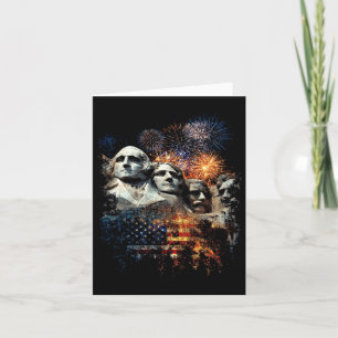 Mens Mens 4th Of July Fireworks Mount Rushmore Card