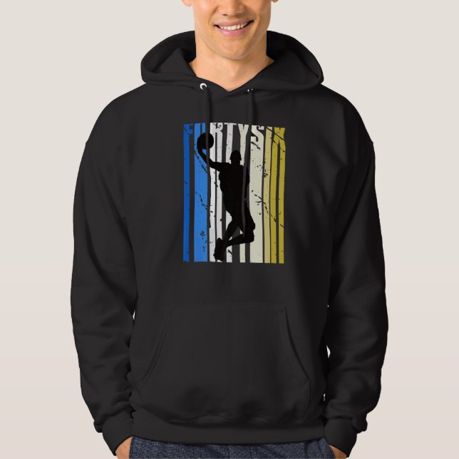 Mens Mens Basketball 46th Birthday For Sports Fans Hoodie (Front)