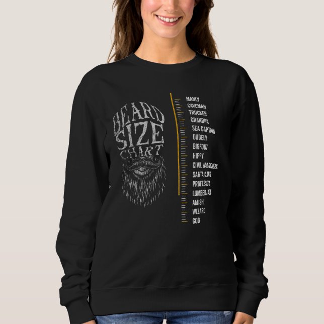 Mens Mens Beard Measurement Chart Beard Length Fun Sweatshirt (Front)