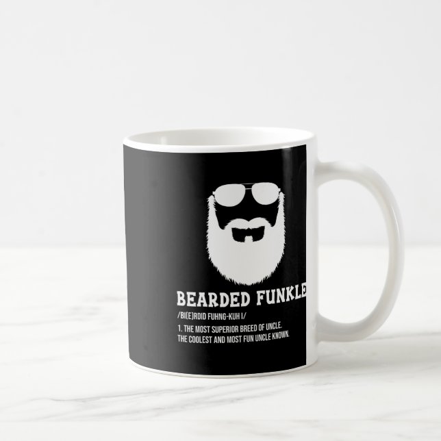 Mens Mens Bearded Uncle Dad Bearded Funkle Funny U Coffee Mug (Right)