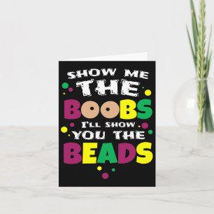 Mens Mens Festival Carnival Party Breast And Beads Card