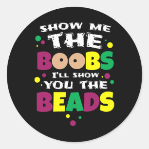 Mens Mens Festival Carnival Party Breast And Beads Classic Round Sticker