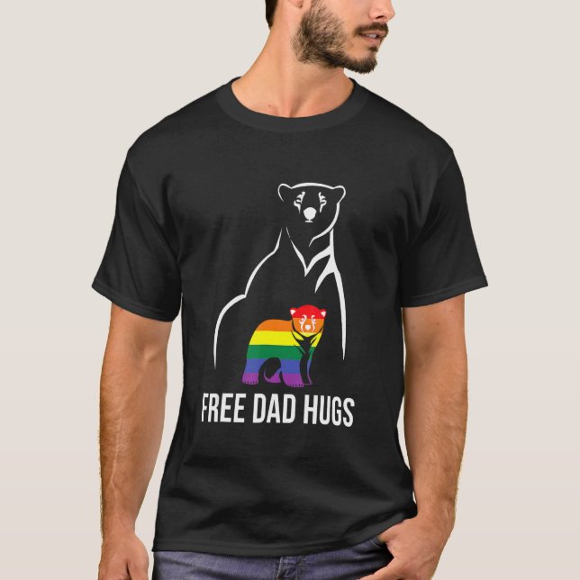 Mens Mens Free Dad Hugs Gay Pride Lgbt Rainbow Men T-Shirt (Front)