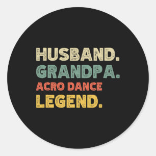 Mens Mens Funny Husnd Grandpa Biathlon Legend Vint Classic Round Sticker
