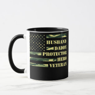 Mens Mens Husband Daddy Protector Hero Father Mug