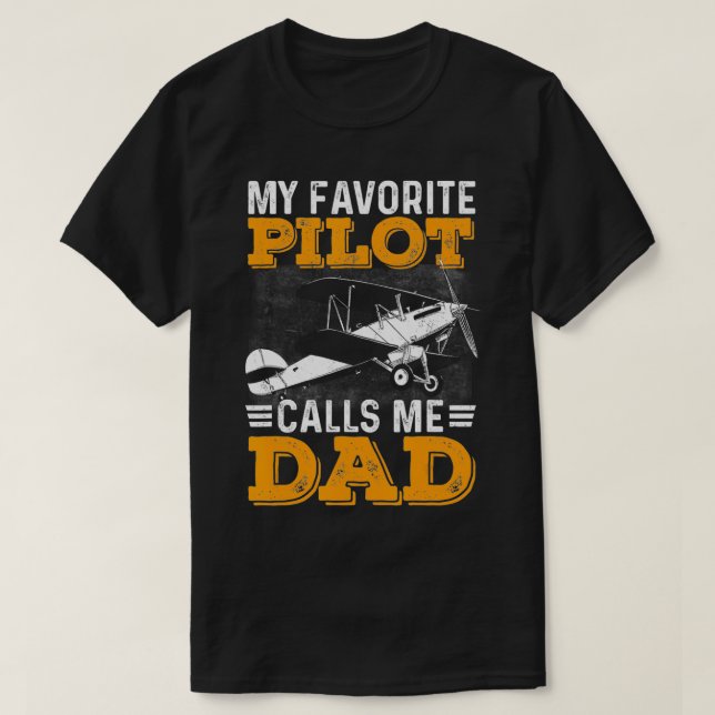 Mens Mens My Favourite Pilot Calls Me Dad  Funny A T-Shirt (Design Front)
