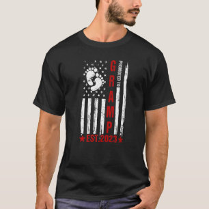 Mens Mens Promoted To Gramp 2023 American Flag Fat T-Shirt