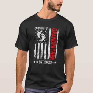 Mens Mens Promoted To Grandfather 2023 American Fl T-Shirt
