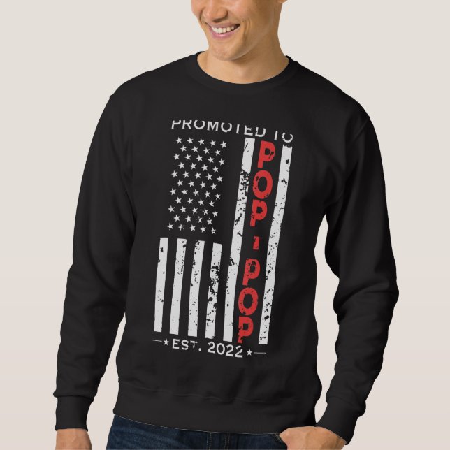 Mens Mens Promoted To Pop Pop 2022 Grandpa Dad Pap Sweatshirt (Front)