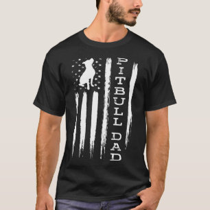 Mens Mens Proud Pitbull Dad -America Bully Dog Pit T-Shirt