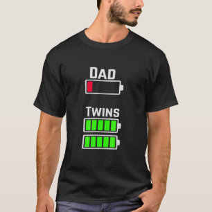 Mens Mens Tired Twin Dad Low Battery Charge Full B T-Shirt