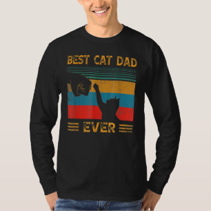Mens Mens Vintage Best Cat Dad Ever Bump Graphic P T-Shirt