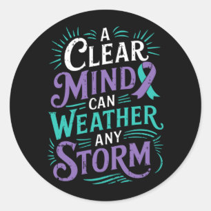 Mens Mental Health Awareness Ribbon Prevent Classic Round Sticker