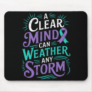 Mens mental health awareness ribbon prevent mouse pad