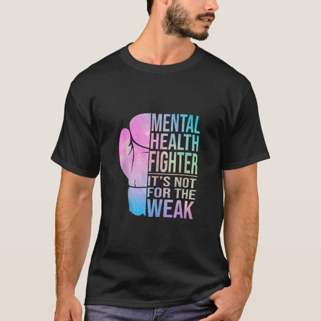 Mens Mental Health Fighter Mental Health Awareness T-Shirt (Front)