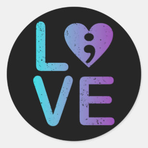 Mens Mental Health Love Prevention Anxiety Classic Round Sticker