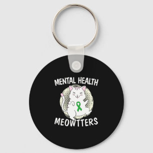 Mens mental health meowtters cat lover end the key ring