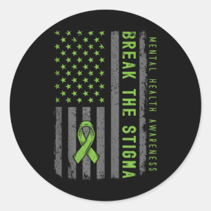 Mens Mental Health S Fight Stigma Mental Health Aw Classic Round Sticker