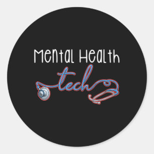 Mens Mental Health Tech Healthcare Worker Classic Round Sticker