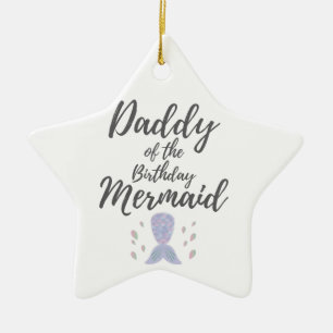 Mens Merdad Birthday Party Mermaid Daddy Gift Ceramic Ornament