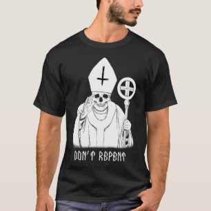 Mens Metal Don't Repent Evil Pope T-Shirt