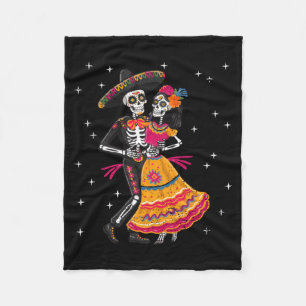 Mens Mexican Dancing Skeleton Dance Dancer Day Of Fleece Blanket