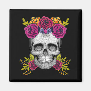 Mens Mexican Day Of Government Agencyd Sugar Skull Magnet