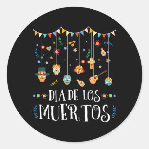 Mens Mexican Dia De Los Muertos Day Of The Classic Round Sticker