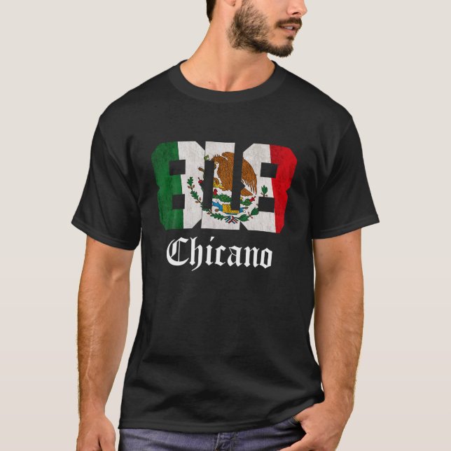 Mens Mexican Flag Chicano Apparel California 818 A T-Shirt (Front)