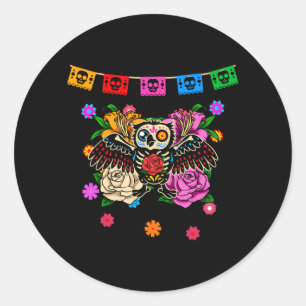 Mens Mexican Owl Day Of The Government Agencyd Classic Round Sticker