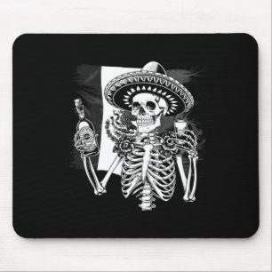 Mens Mexico Vintage Skeleton Dia De Los Muertos Mouse Pad