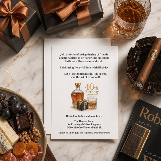 Men's Milestone 40th Birthday Invitation  (Creator Uploaded)