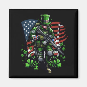 Mens Military St Patricks Day Usa Patriotic Magnet