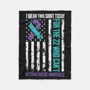 Mens Military Veteran Awareness Month Prevention Fleece Blanket