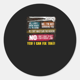 Mens Millwright Novelty Gift T-Shirt for Dads Classic Round Sticker