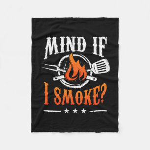 Mens mind if smoke bbq grilling barbecue smoker fleece blanket