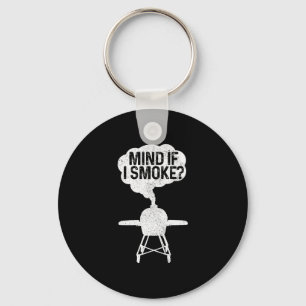 Mens mind if smoke bbq grillmaster smoking meat key ring