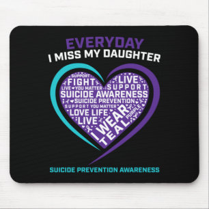 Mens Miss Daughter Awareness Shirt Prevention Mum Mouse Pad