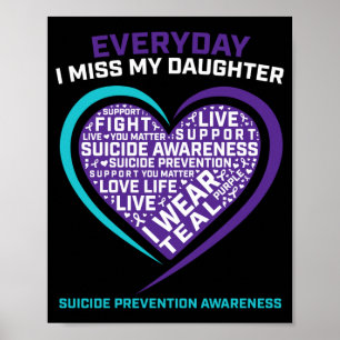 Mens Miss Daughter Awareness Shirt Prevention Mum Poster