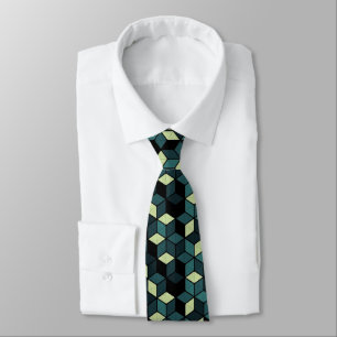 Men's Modern Hexagon Cube Neck Tie