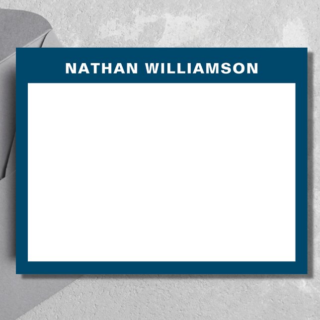 Men's Modern Minimal Blue White Personalised  Card (Creator Uploaded)