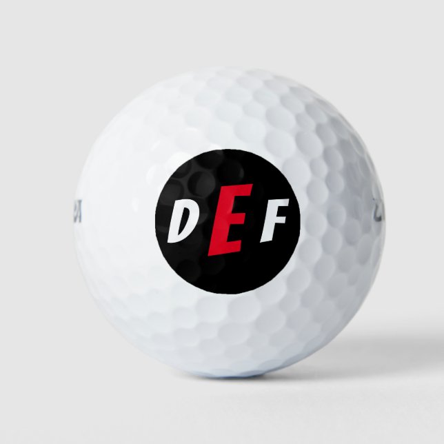 Men's Modern Monogram Initials Golf Balls (Front)