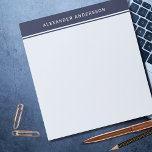 Men's Modern Navy Blue  Notepad<br><div class="desc">Men's modern and stylish navy blue notepad for professional or personal use. The notepad can be personalised with the inclusion of your name. Use this notepad for anything from to-do lists to notetaking.</div>