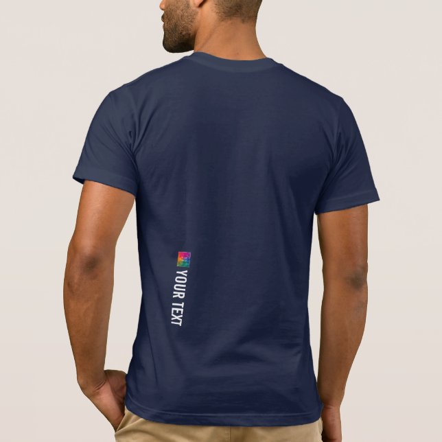 Mens Modern Tees Bella Canvas Back Print Navy Blue (Back)