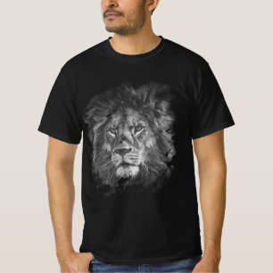 Men's Modern Template Tee Shirt Pop Art Lion Face