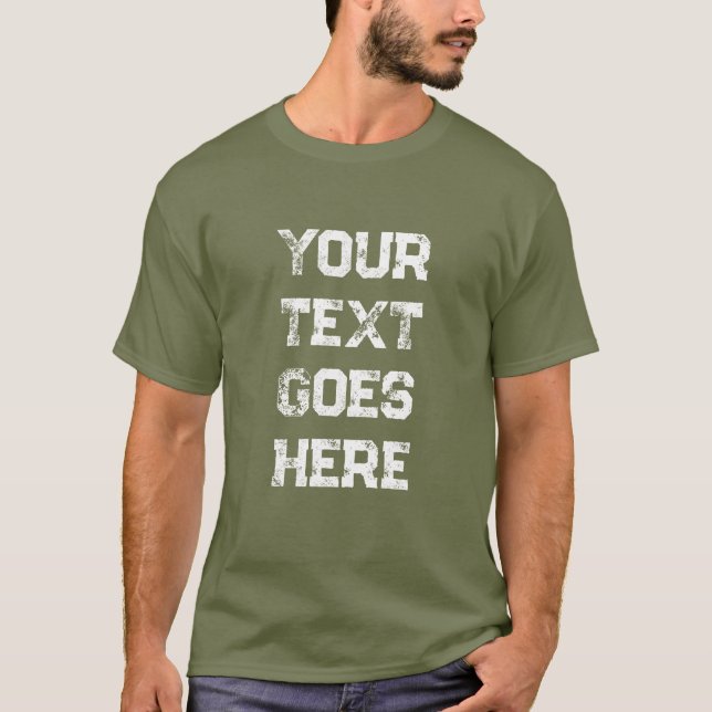 Mens Modern Template Trendy Elegant Fatigue Green T-Shirt (Front)