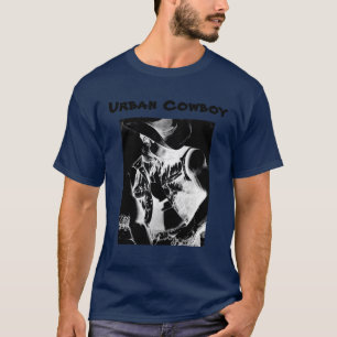 Men's Modern Urban Cowboy Cool Classic Navy Blue T-Shirt