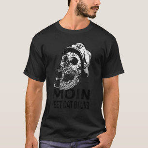 Mens Moin Heet Dat Bi Uns Flat German Skull Captai T-Shirt