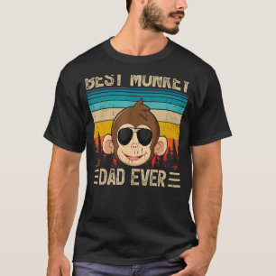 Mens Monkey Vintage Best Monkey Dad Ever Father's T-Shirt
